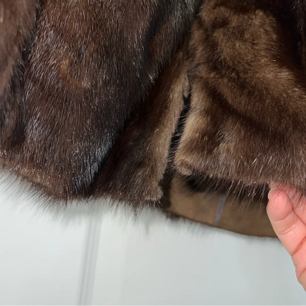 Sidney Frank Furs Vintage Mink Jacket – Rich Brown Luxury Fur, Size S - Picture 3 of 11